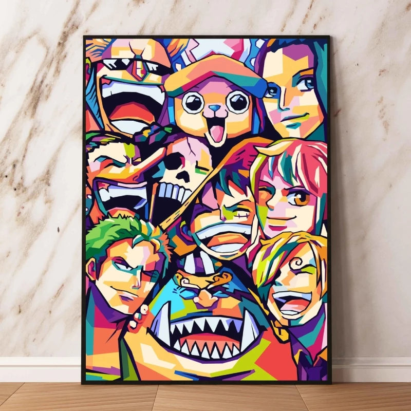 One Piece Pop Art-schilderij - Bemanning van de Strohoed