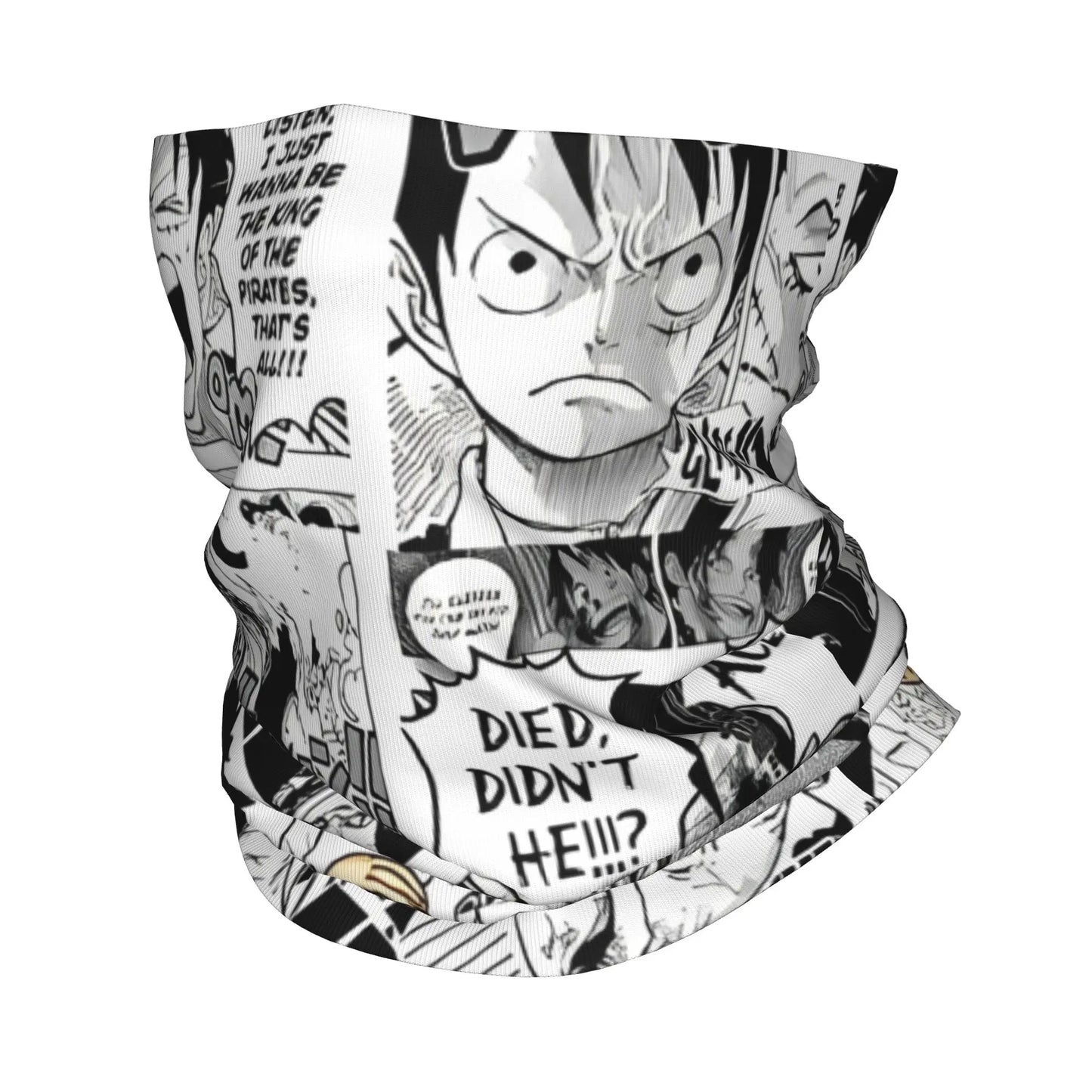 One Piece-colsjaal - mangapaneel zwart-wit