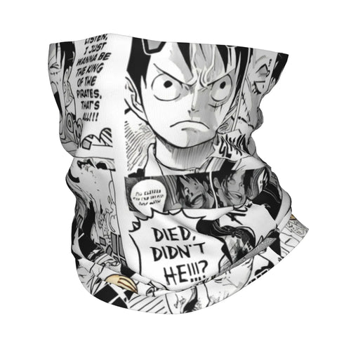 One Piece-colsjaal - mangapaneel zwart-wit