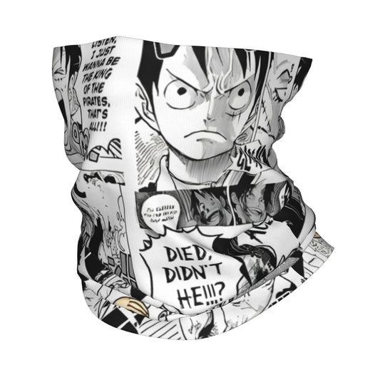 One Piece-colsjaal - mangapaneel zwart-wit