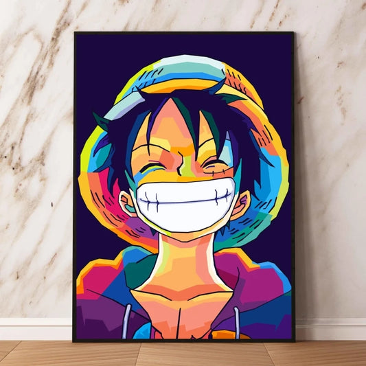 One Piece-pop-artschilderij - Monkey D. Luffy met stralende glimlach