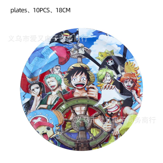 One Piece-kartonnen borden - Mugiwara-crewdesign (set van 10)