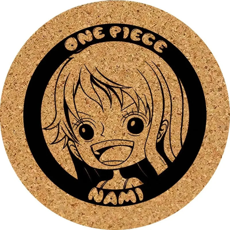 One Piece-onderzetter – Wanted Nami met kurkgravure