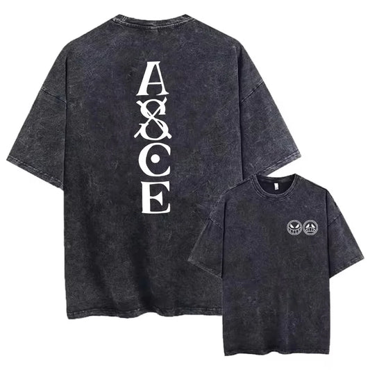 Vintage One Piece T-shirt Ace - Gotisch typografisch ontwerp (Antracietgrijs)