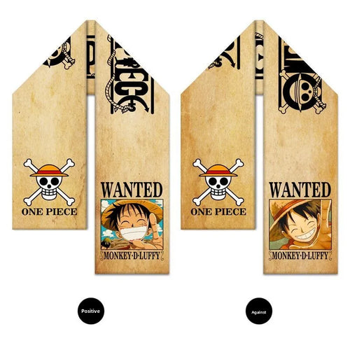 One Piece-sjaal – Gezocht-poster van Monkey D. Luffy met strohoed
