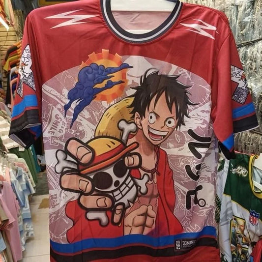 One Piece-voetbalshirt Luffy - Illustratie van Luffy (Meerkleurig)