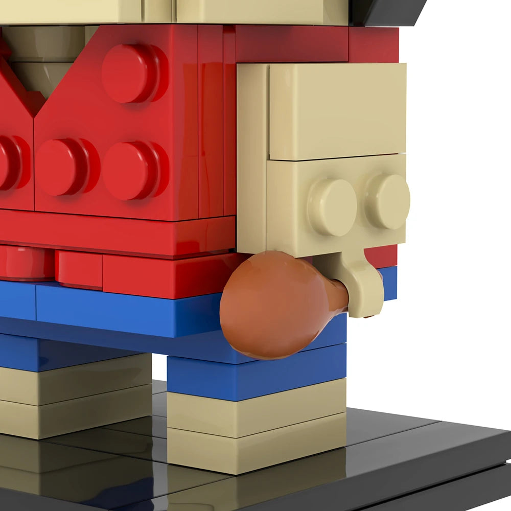 Lego One Piece-figuur - Monkey D. Luffy (blokstijl)