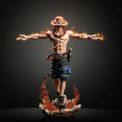 One Piece-beeld - Portgas D. Ace (gevechtshouding met Vuurkruis)