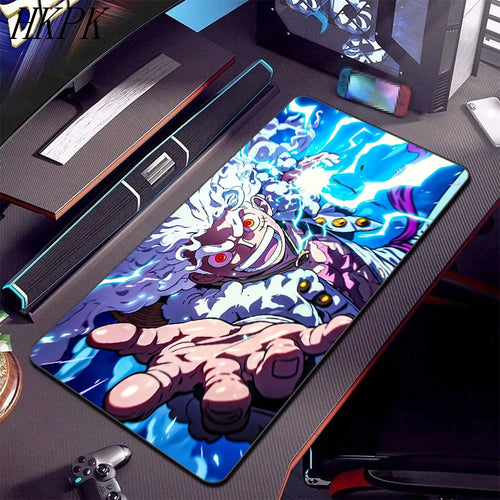 One Piece-bureauonderlegger - Luffy Gear 5 lacht als Joy Boy