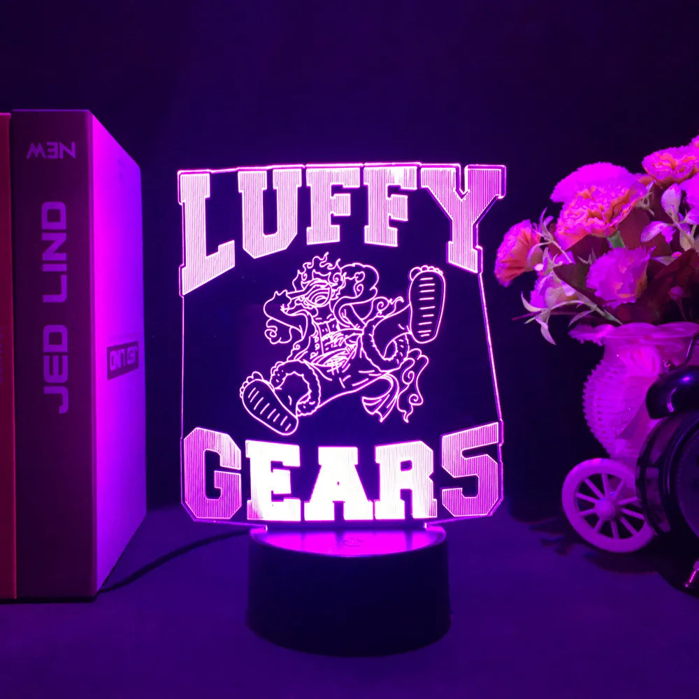 One Piece-lednachtlampje – transformatie van Luffy Gear 5 (paars)