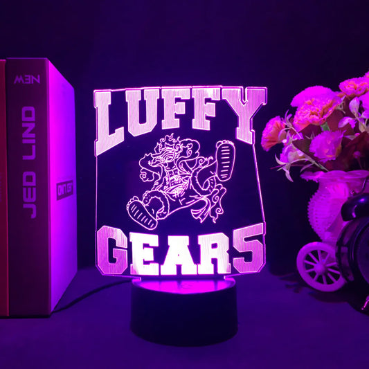 One Piece-lednachtlampje – transformatie van Luffy Gear 5 (paars)
