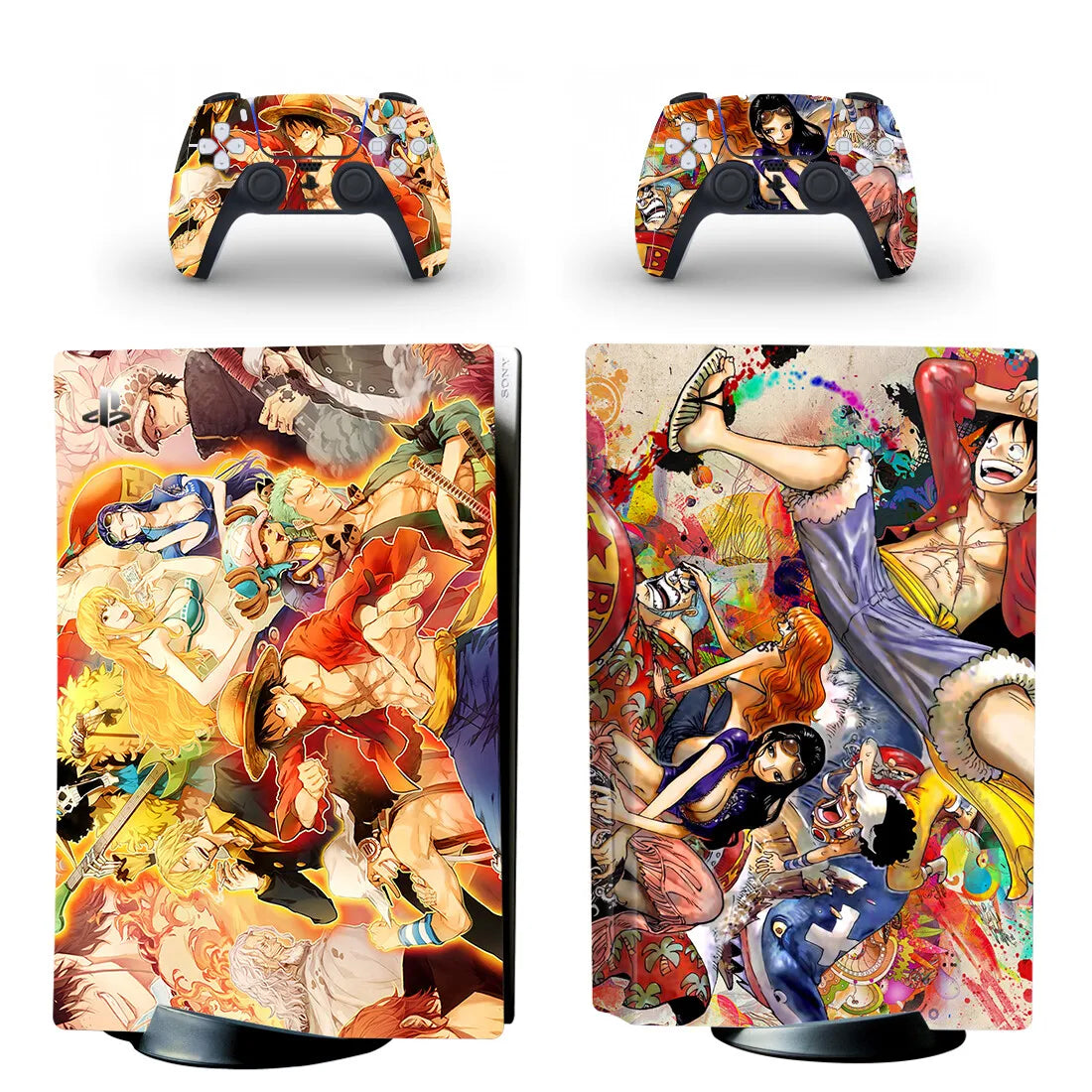 One Piece-PS5-stickers - Strohoedpiraten in kleur