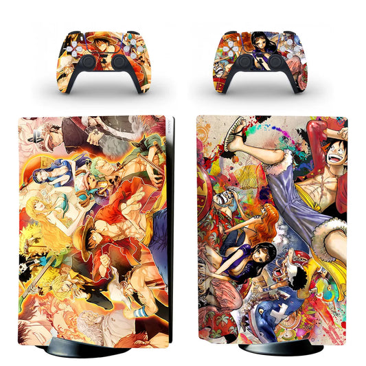 One Piece-PS5-stickers - Strohoedpiraten in kleur