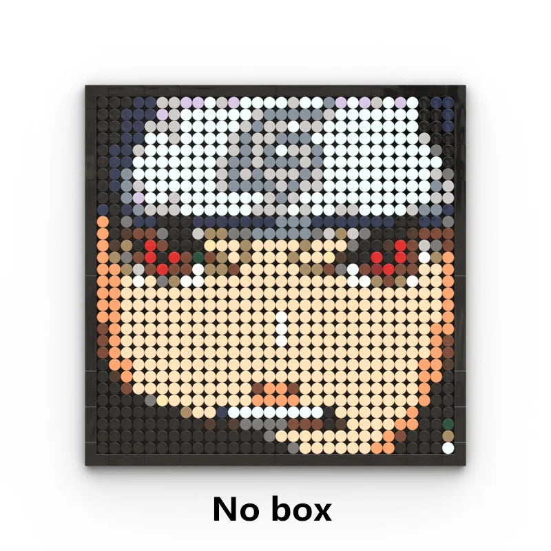 One Piece-pixelkunst-mozaïekschilderij - Portret van Roronoa Zoro (steentjes)