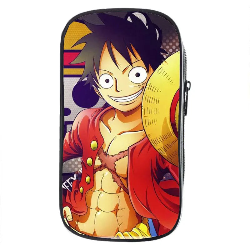 One Piece-etui – Klassiek portret van Luffy tegen een gele achtergrond