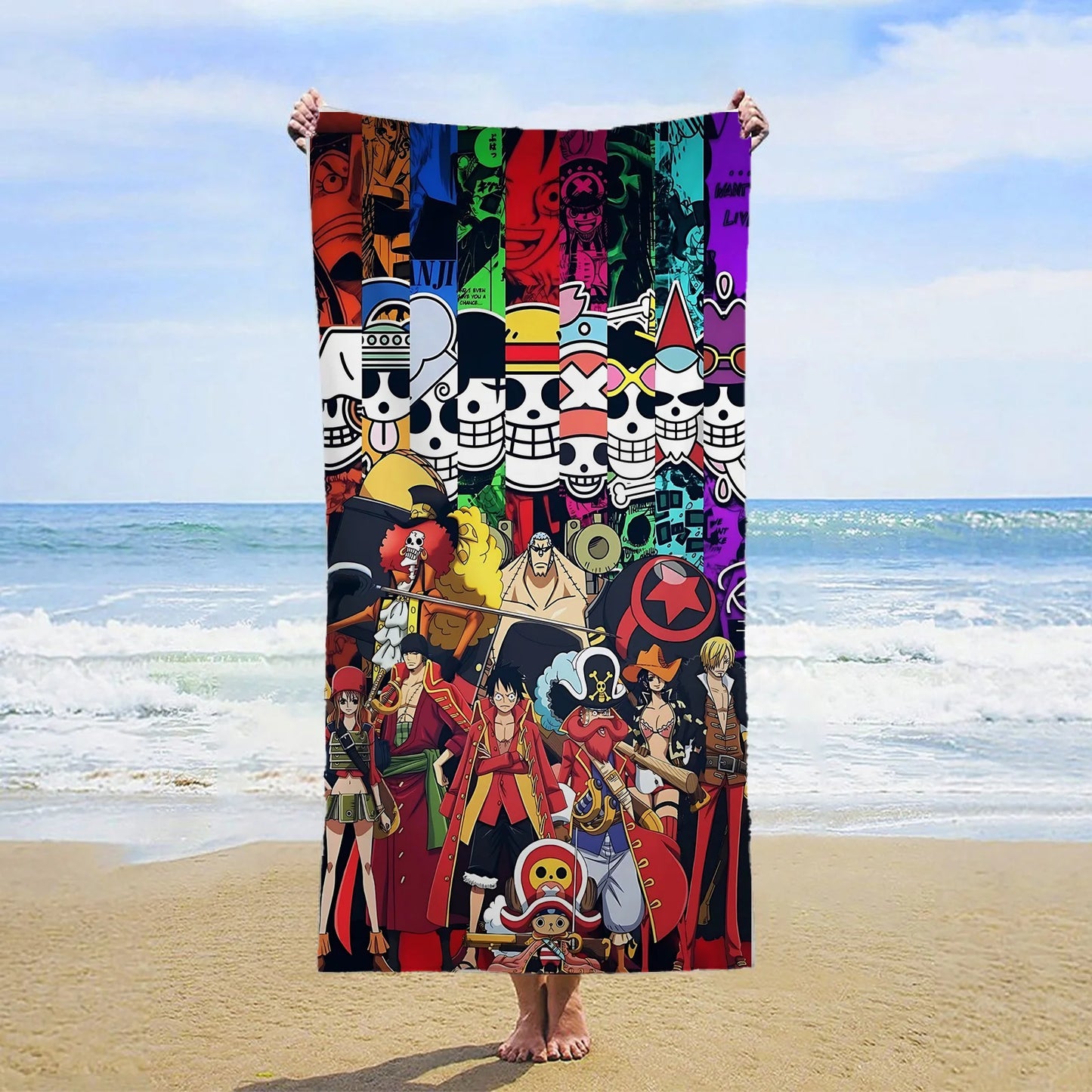 One Piece-strandlaken - Personages in Wano Kuni-stijl