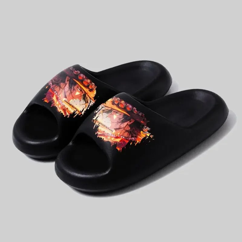 One Piece-slippers - Ace vlammen