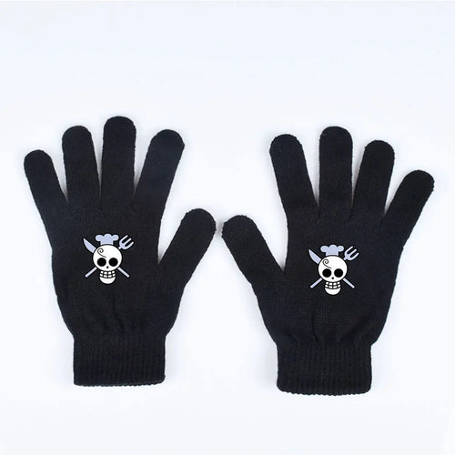 One Piece-handschoenen – Minimalistische witte piratenschedel