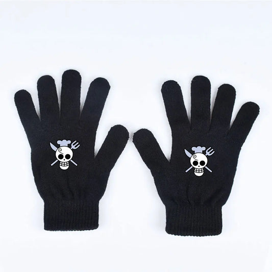 One Piece-handschoenen – Minimalistische witte piratenschedel