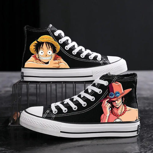 One Piece-sneakers - Ace zwart