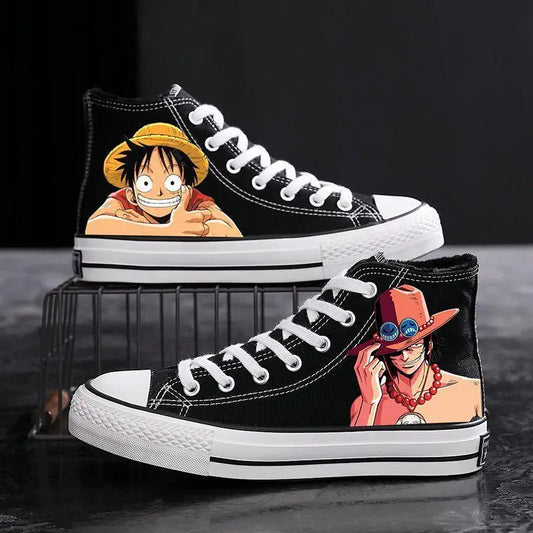One Piece-sneakers - Ace zwart