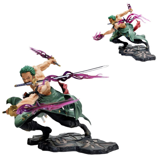 One Piece-figuurtje - Roronoa Zoro (gevechtspose met twee zwaarden)