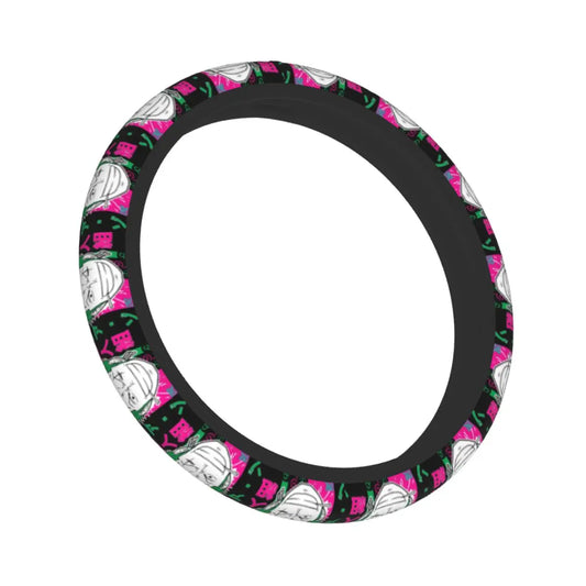One Piece-autostuurhoes – Roze-zwarte pirateniconen