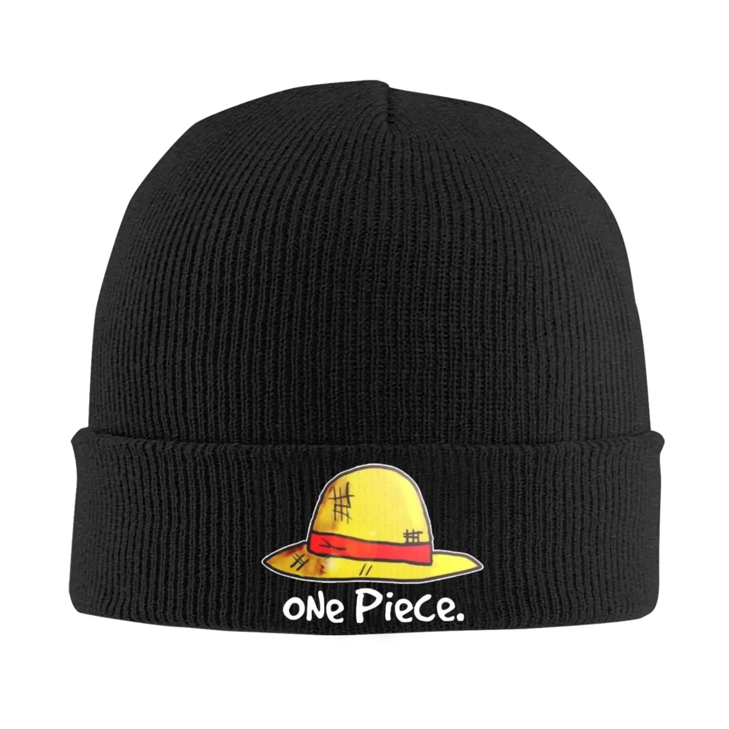 One Piece-muts - Geborduurde omslag zwart