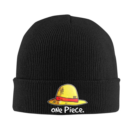 One Piece-muts - Geborduurde omslag zwart