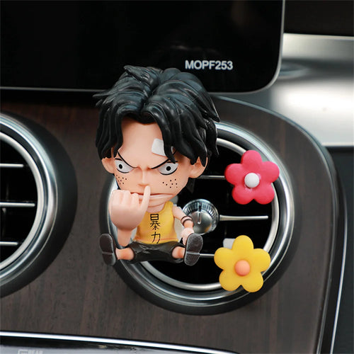 One Piece-autoaccessoire - Portgas D. Ace-figuur voor het ventilatierooster