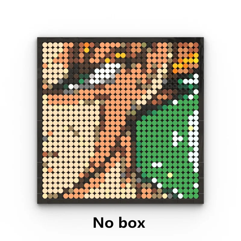 One Piece-pixelkunst-mozaïekschilderij - Portret van Roronoa Zoro (steentjes)