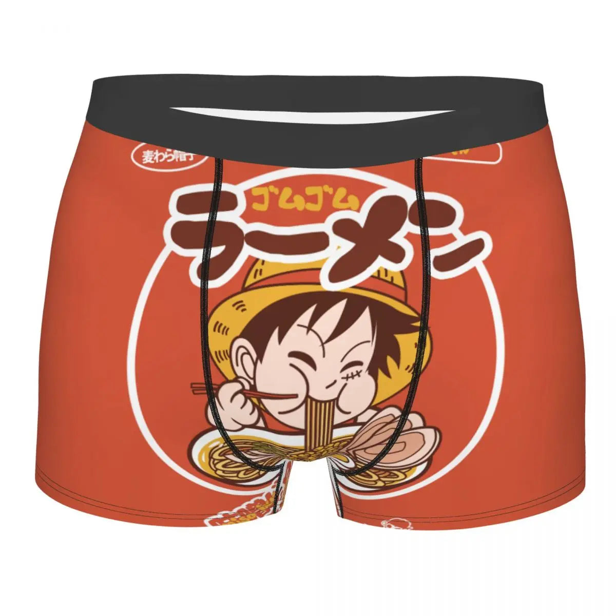 One Piece-boxershort - Luffy en een kom ramen (Rood)