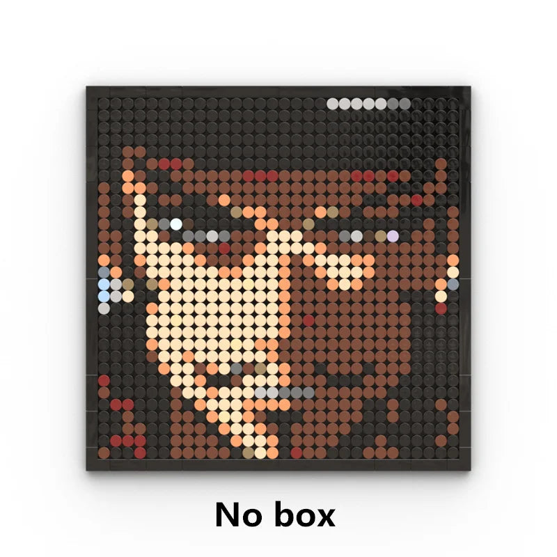 One Piece-pixelkunst-mozaïekschilderij - Portret van Roronoa Zoro (steentjes)