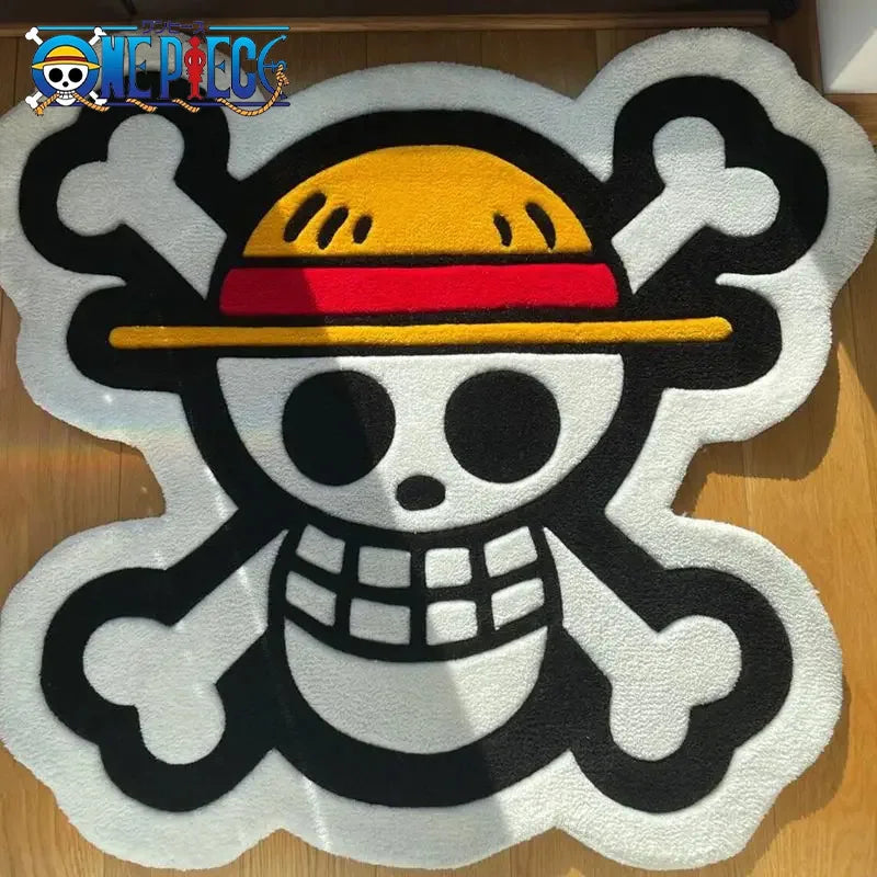 One Piece-tapijt – Jolly Roger-embleem van de Strohoeden (antislipvloerkleed)