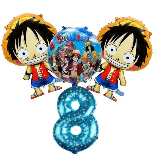 One Piece-ballonnenkit – verjaardagsdecoratie voor 8 jaar (Luffy en Zoro)