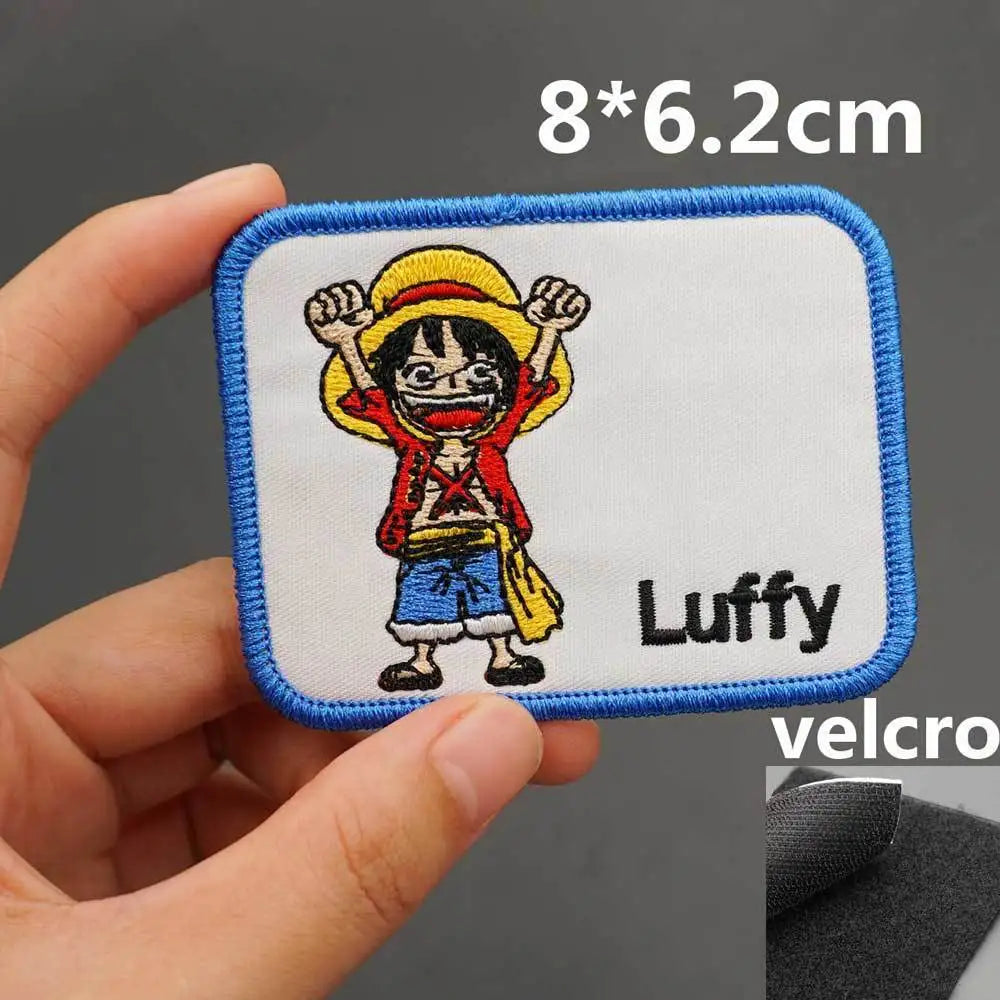One Piece-patch - Luffy Wanted Rechthoekig (Blauw)