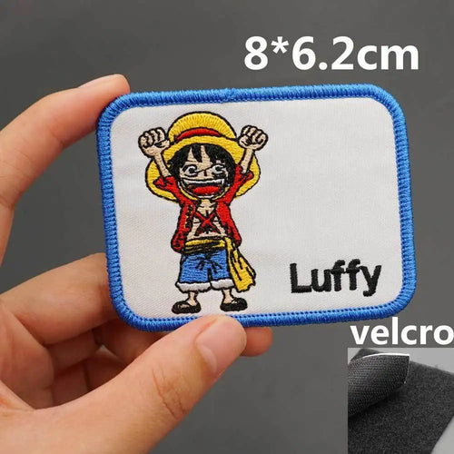 One Piece-patch - Luffy Wanted Rechthoekig (Blauw)