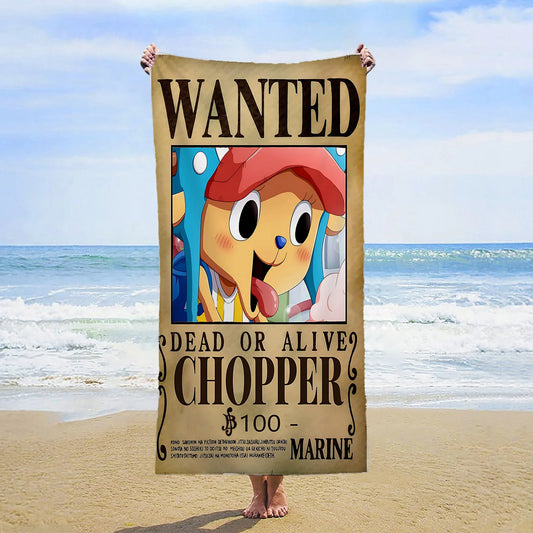 One Piece-strandlaken - Wanted Chopper (Nieuwe Wereld)