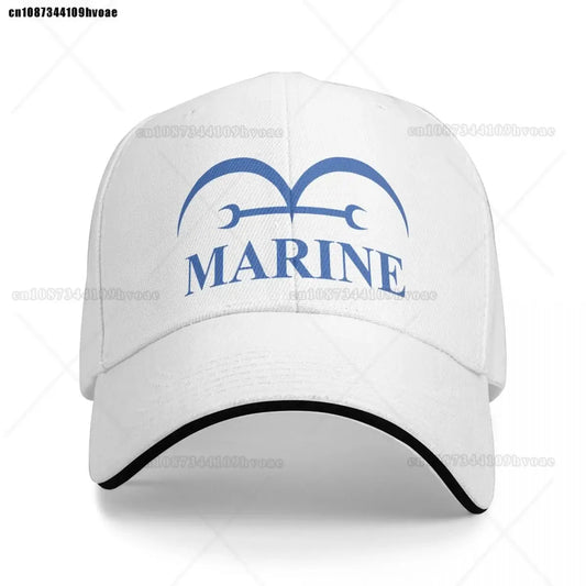One Piece-marinepet - zuiver wit (geborduurd logo)