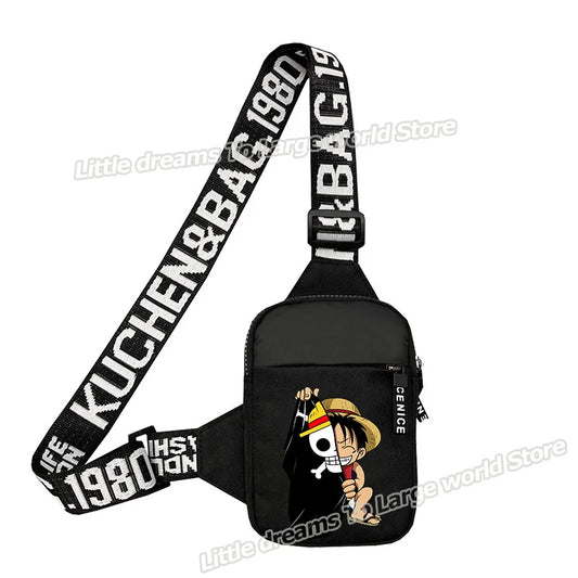One Piece-schoudertas – Minimalistisch portret van Monkey D. Luffy