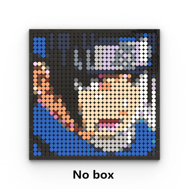 One Piece-pixelkunst-mozaïekschilderij - Portret van Roronoa Zoro (steentjes)