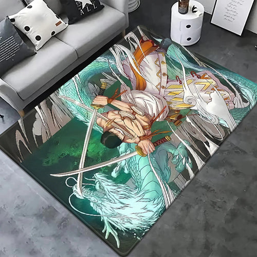 One Piece-tapijt - duo Luffy en Zoro (gevechtsaura)