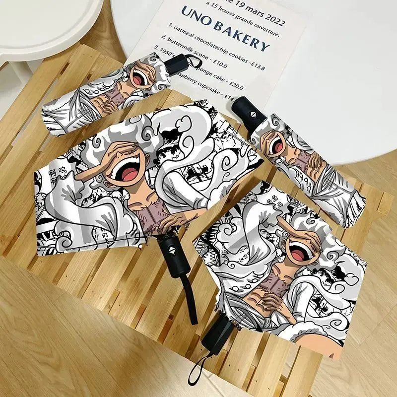 One Piece-paraplu - mangapatroon "Wanted" (zwart-wit)