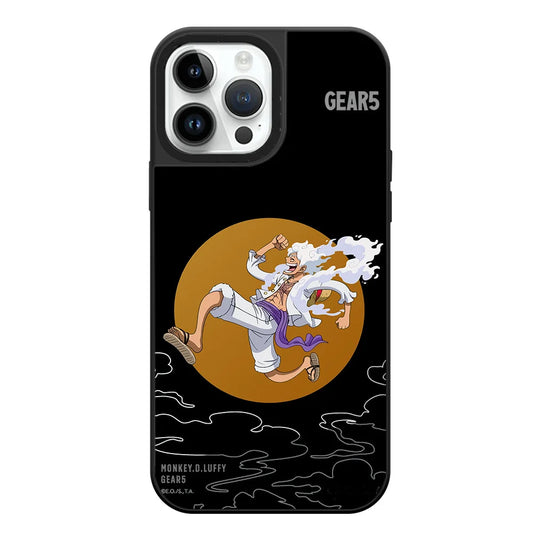 One Piece-iPhonehoesje – Monkey D. Luffy Gear 5 met gouden maan